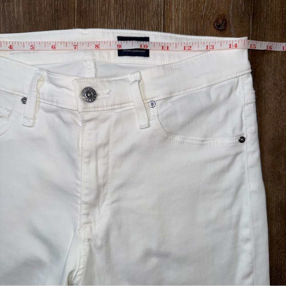 AG The Farrah high rise skinny ankle jean in white sz 29 Raw hem slim - Picture 3 of 13